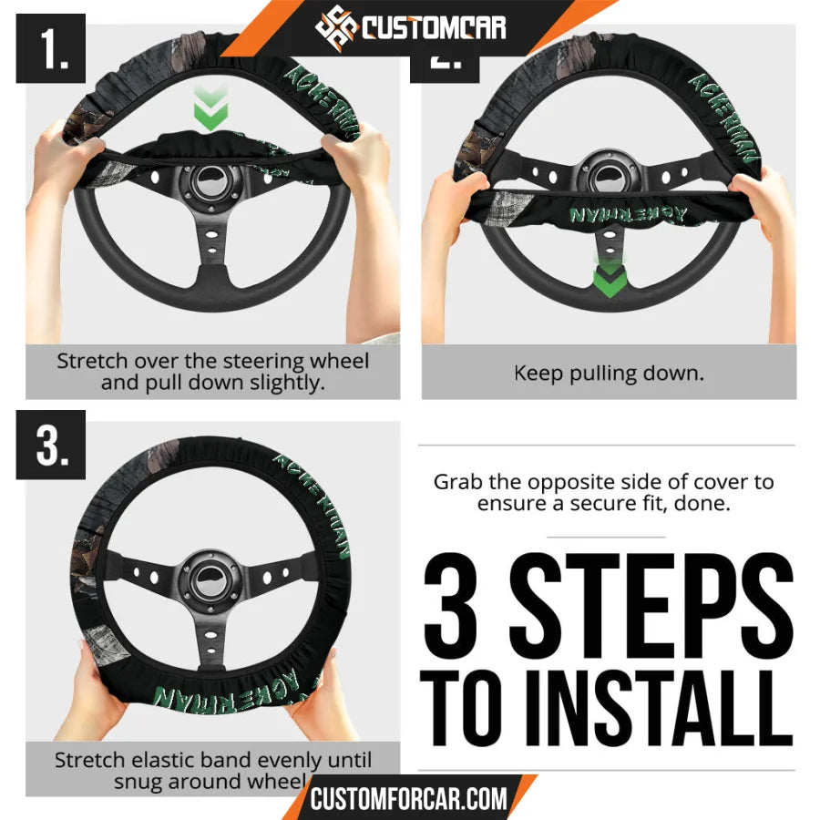 Levi Ackerman Attack On Titan Steering Wheel Cover Anime Car