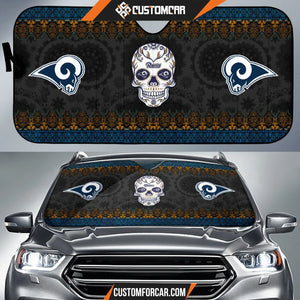 Los Angeles Rams American Football Club Skull Car Sun Shade