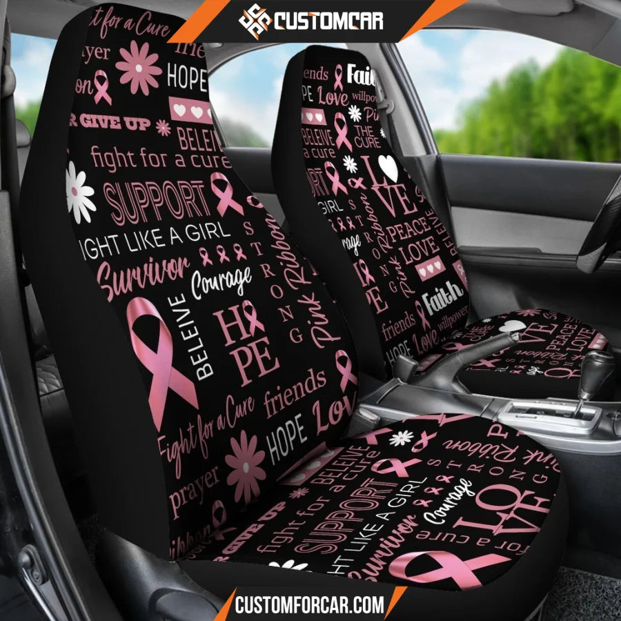 Love Hope Peace Breast Cancer Awareness Emblems Car Seat 