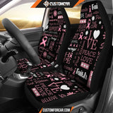 Love Hope Peace Breast Cancer Awareness Emblems Car Seat 