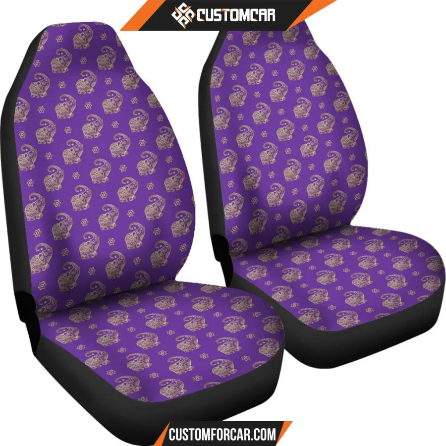 Lucky Purple Elephant Car Seat Covers DECORINCAR