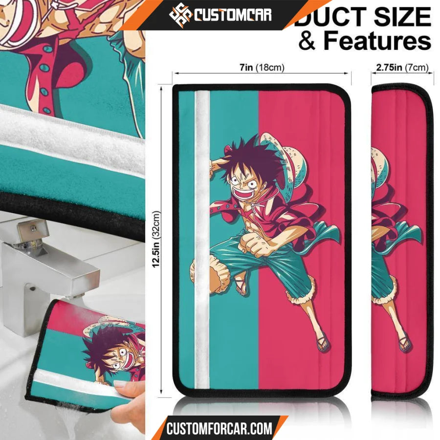 Luffy One Piece Seat Belt Covers Anime DECORINCAR