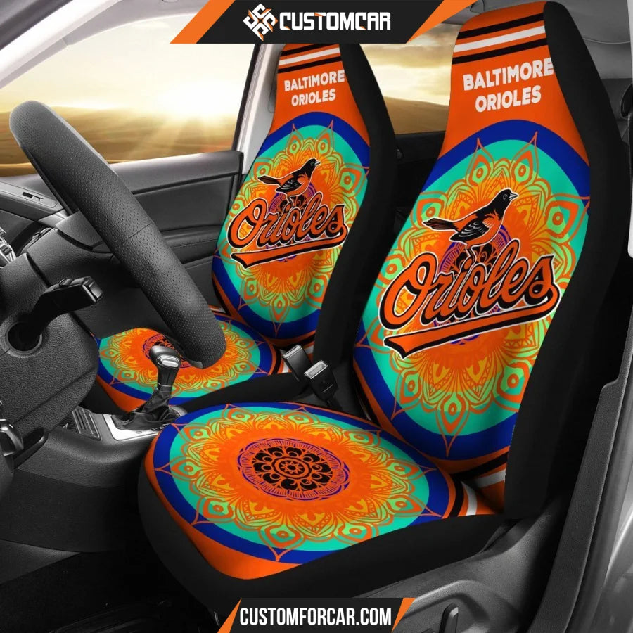 Magical And Vibrant Baltimore Orioles Car Seat Covers - Car 