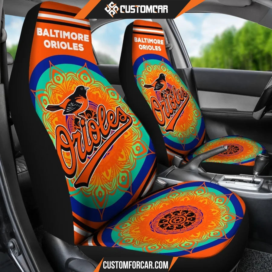 Magical And Vibrant Baltimore Orioles Car Seat Covers - Car 