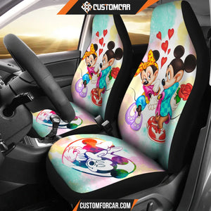 Mickey and Minnie Love Car Seat Covers Mickey Cartoon Car 