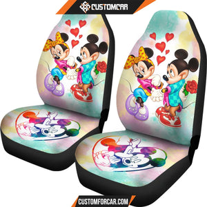 Mickey and Minnie Love Car Seat Covers Mickey Cartoon Car 