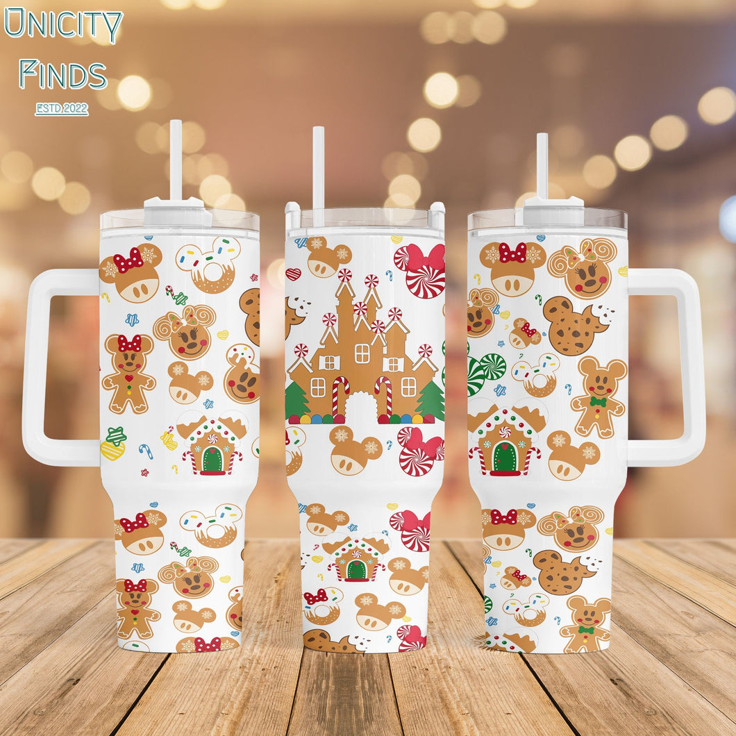 Mickey And Minnie Mouse Disney Cartoon Personalized 40oz Tumbler With Handle and Straw