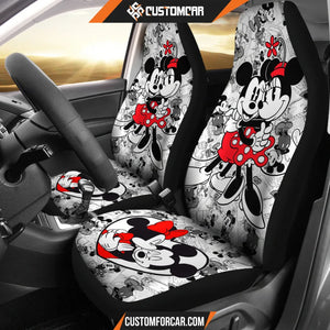 Mickey And Minnie So In Love Car Seat Covers Mickey Cartoon 