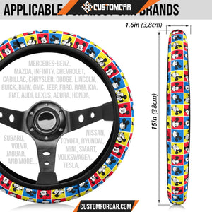 Mickey Cartoon Steering Wheel Cover | Mickey Head Emotion