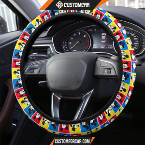 Mickey Cartoon Steering Wheel Cover | Mickey Head Emotion