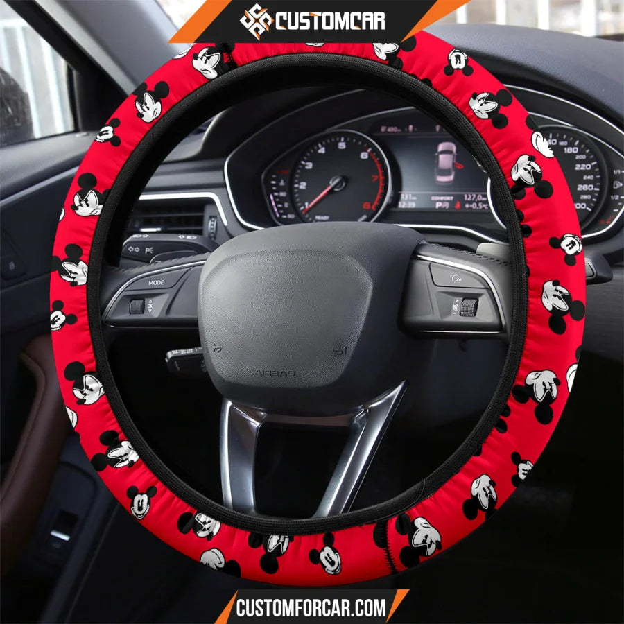 Mickey Cartoon Steering Wheel Cover | Mickey Head Emotion