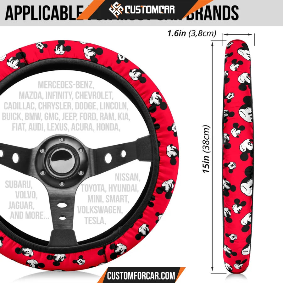 Mickey Cartoon Steering Wheel Cover | Mickey Head Emotion