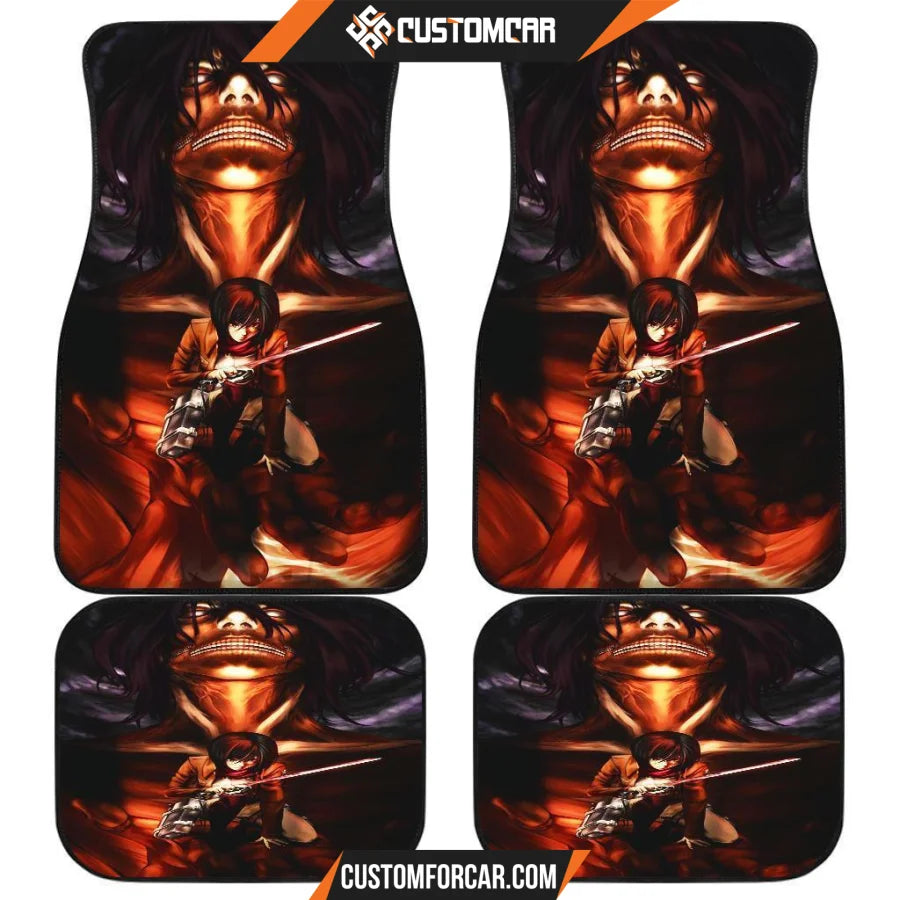 Mikasa & Eren Titan Attack On Titan Car Floor Mats R050311 -