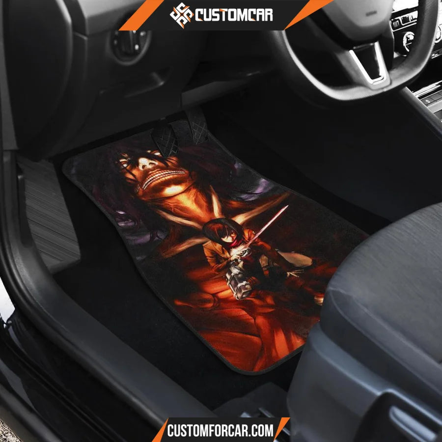 Mikasa & Eren Titan Attack On Titan Car Floor Mats R050311 -