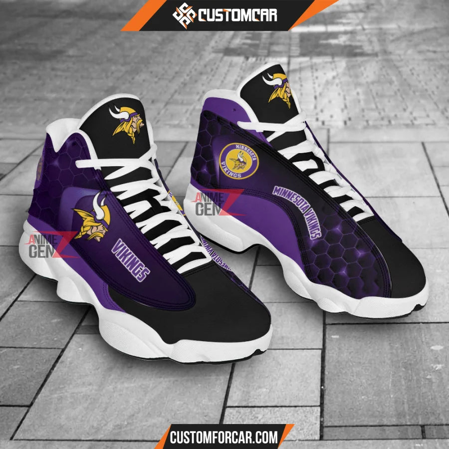 Minnesota Vikings Air Jordan 13 Sneakers NFL Custom Sport