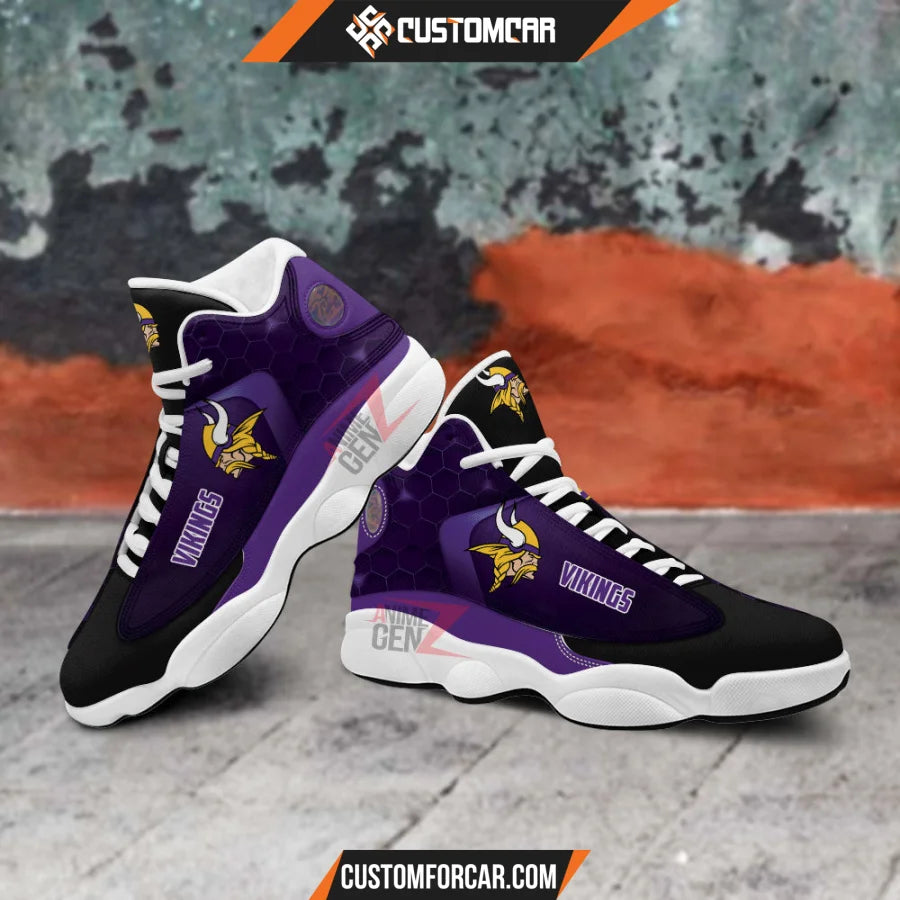 Minnesota Vikings Air Jordan 13 Sneakers NFL Custom Sport
