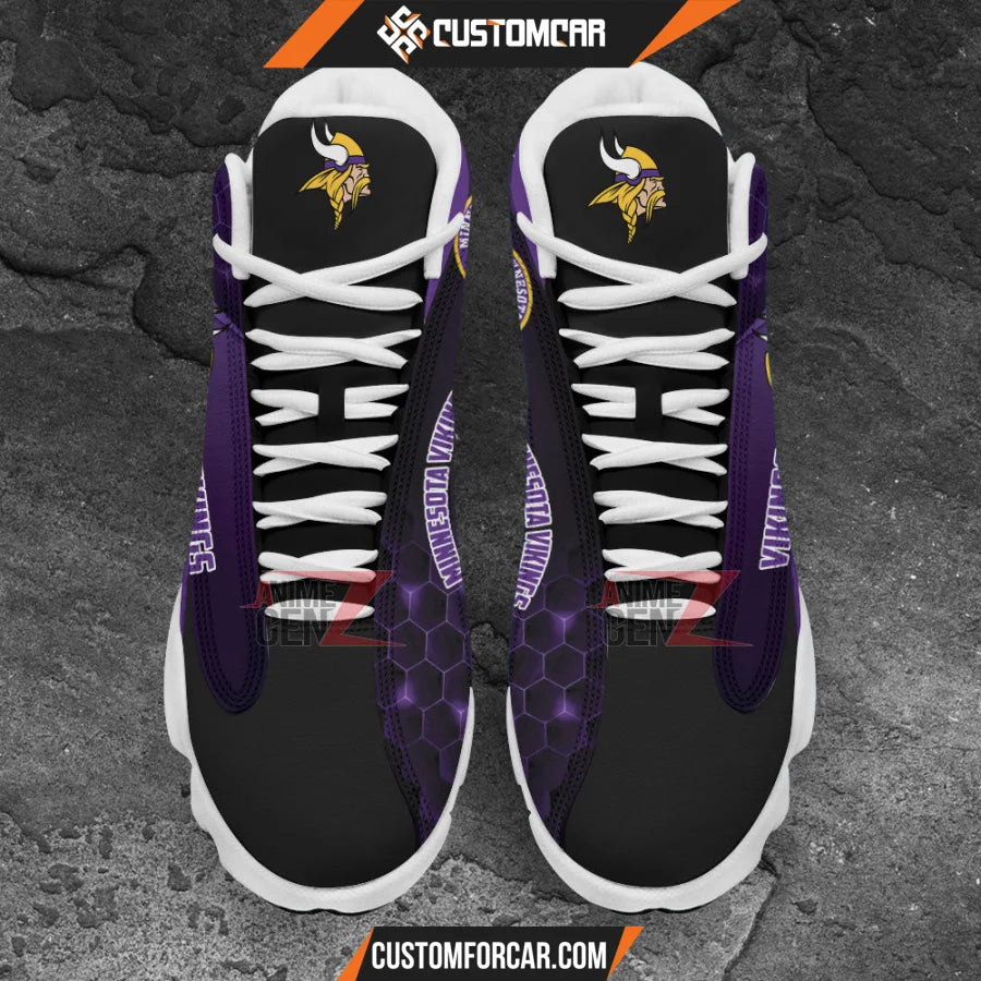 Minnesota Vikings Air Jordan 13 Sneakers NFL Custom Sport