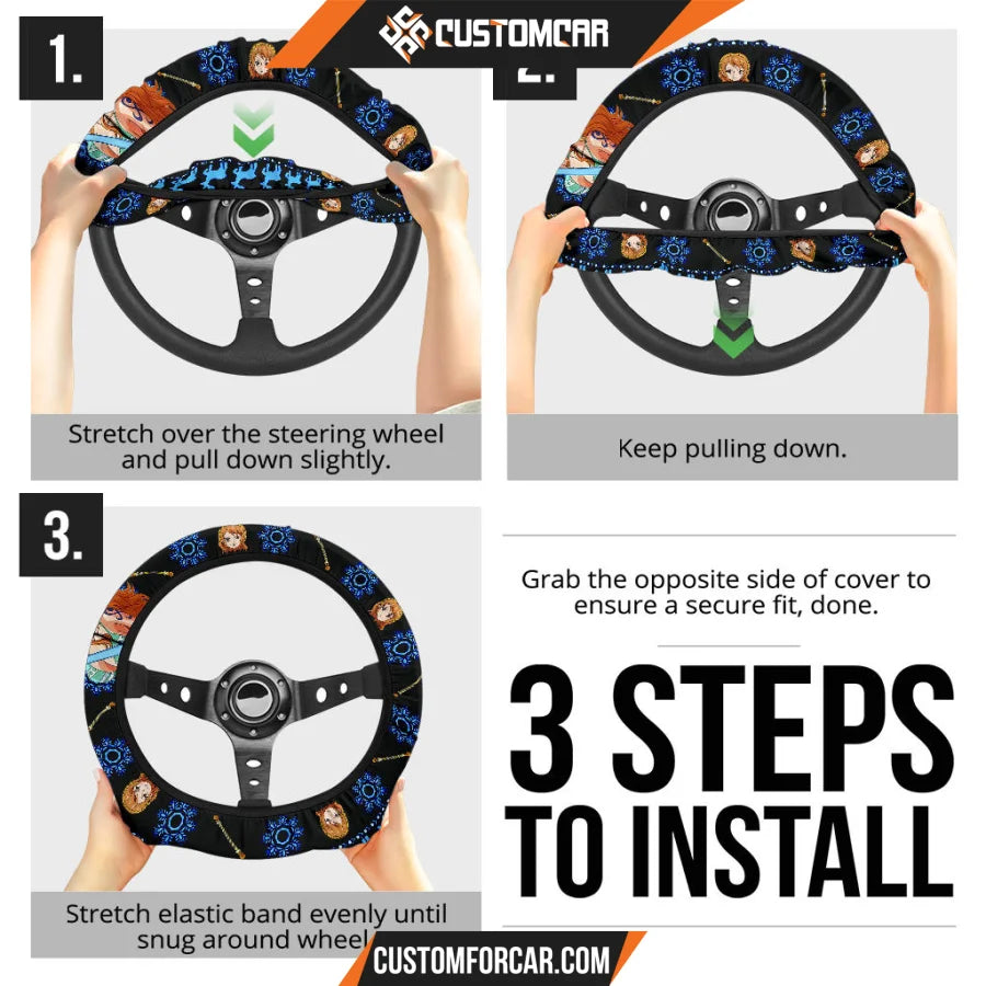 Nami One Piece Christmas Steering Wheel Cover Anime Car
