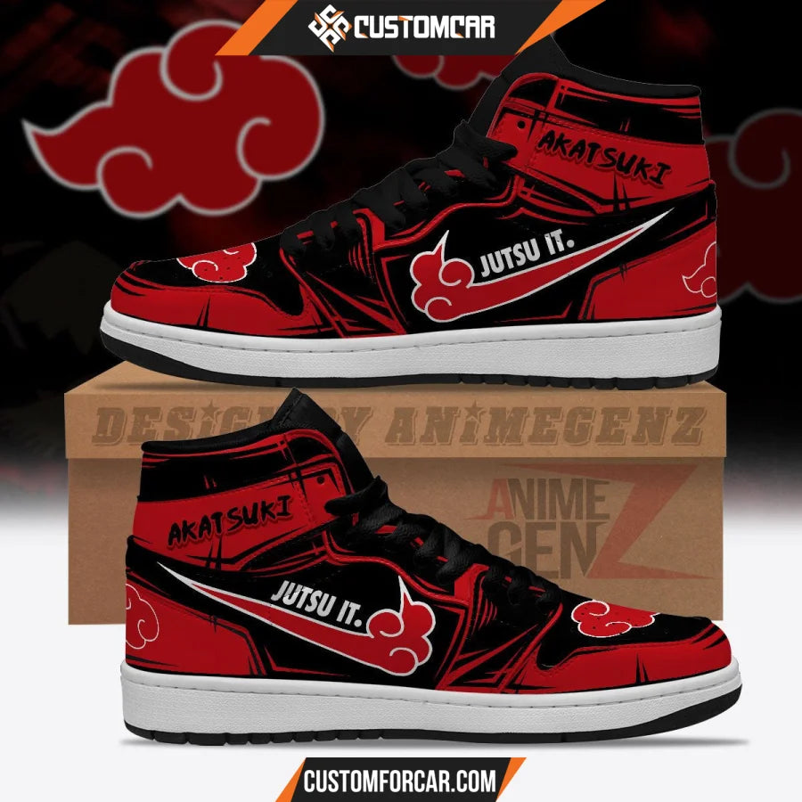 Naruto Akatsuki JD Sneakers Akatsuki Jutsu It Custom Anime