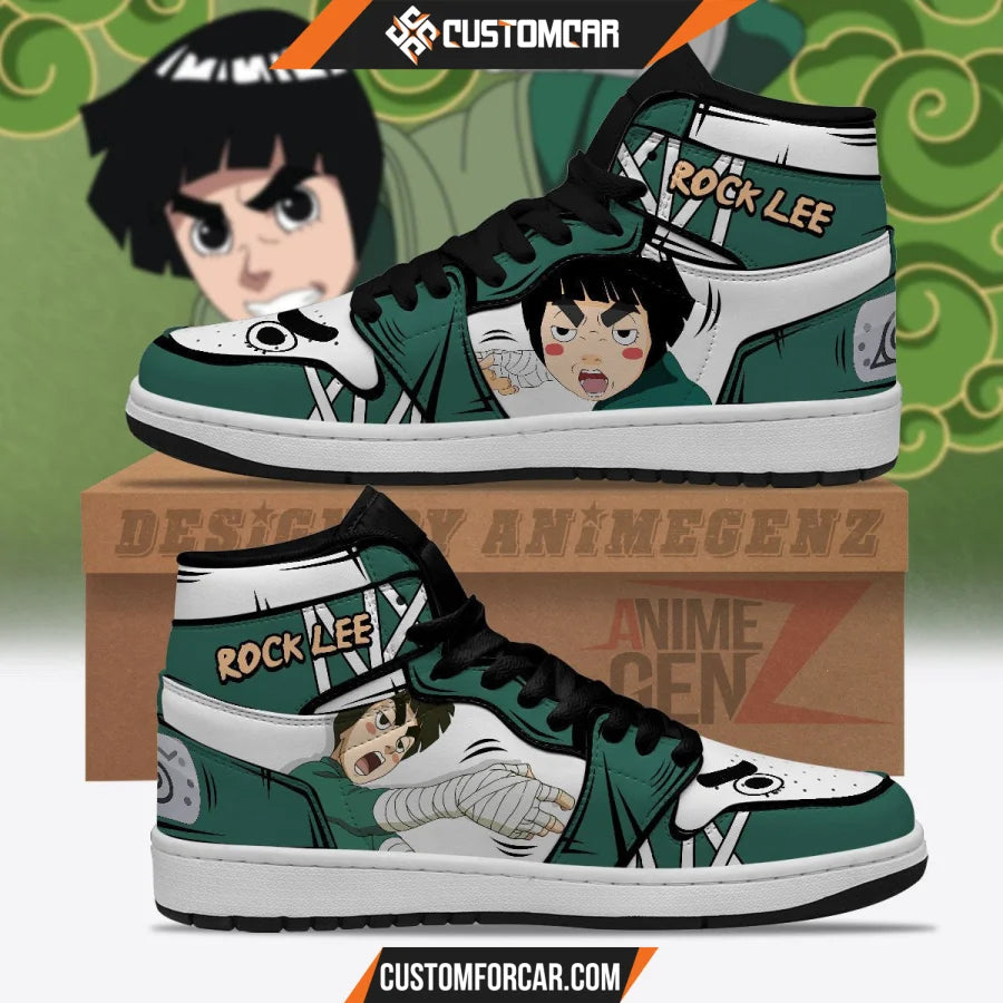 Naruto Anime JD Sneakers Rock Lee Custom Anime Shoes