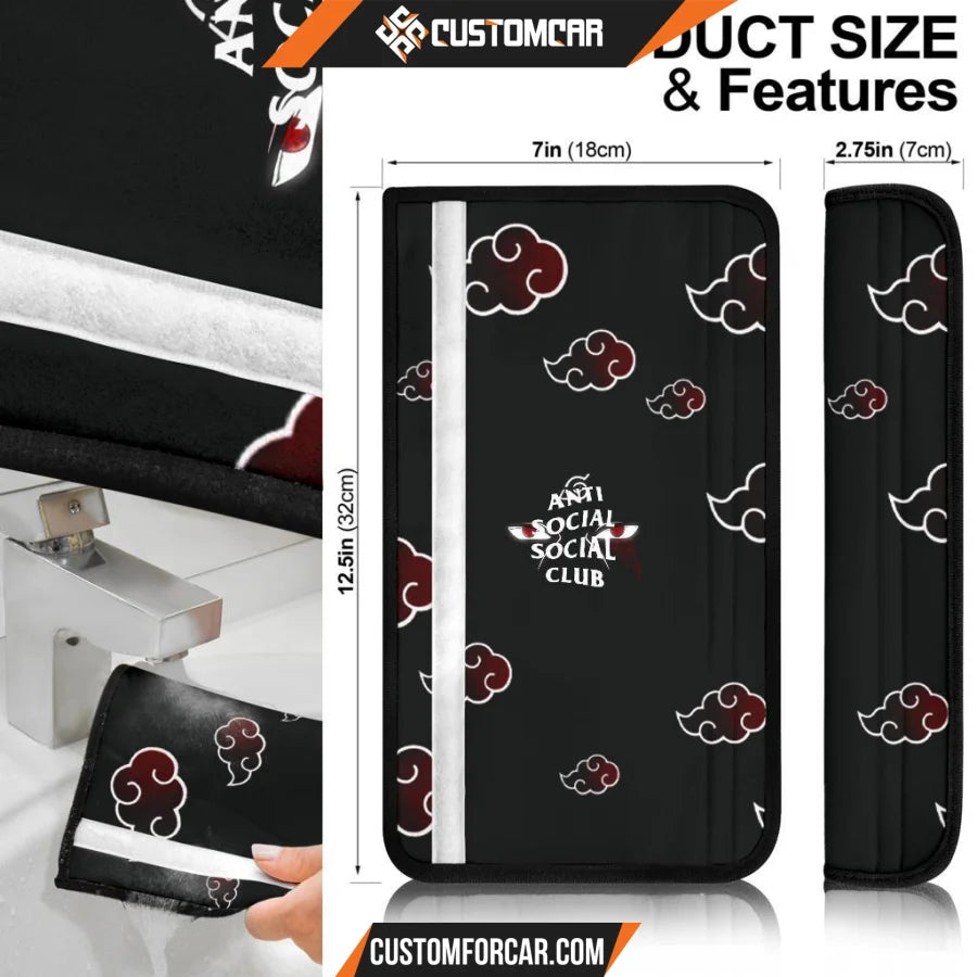 Naruto Anime Seat Belt Covers Akatsuki Anti Social Social