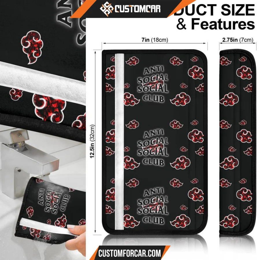 Naruto Anime Seat Belt Covers Akatsuki Anti Social Social