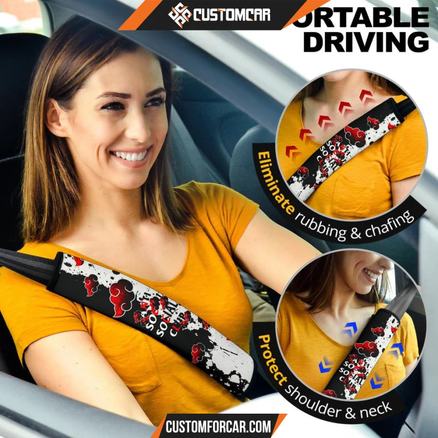 Naruto Anime Seat Belt Covers Akatsuki Anti Social Social