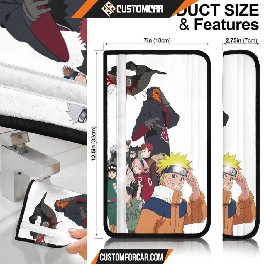 Naruto Anime Seat Belt Covers | Naruto And Friends Konoha 