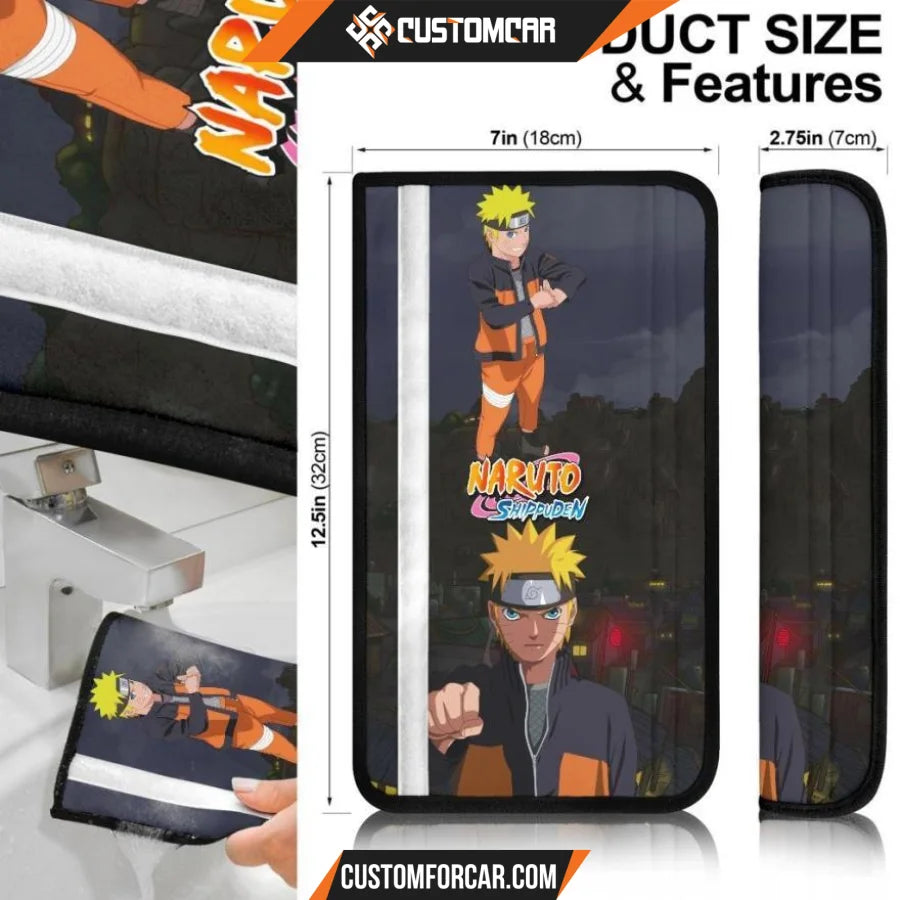 Naruto Anime Seat Belt Covers | Naruto Fighting And Happy 