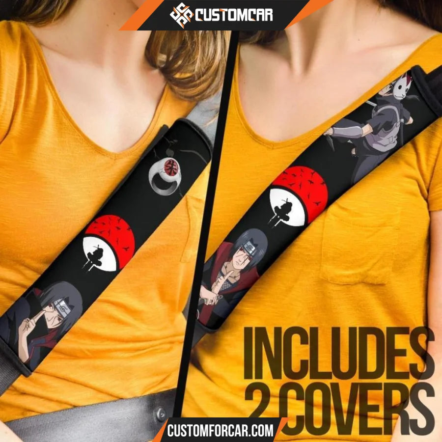 Naruto Anime Seat Belt Covers | Itachi Uchiha Sharingan 