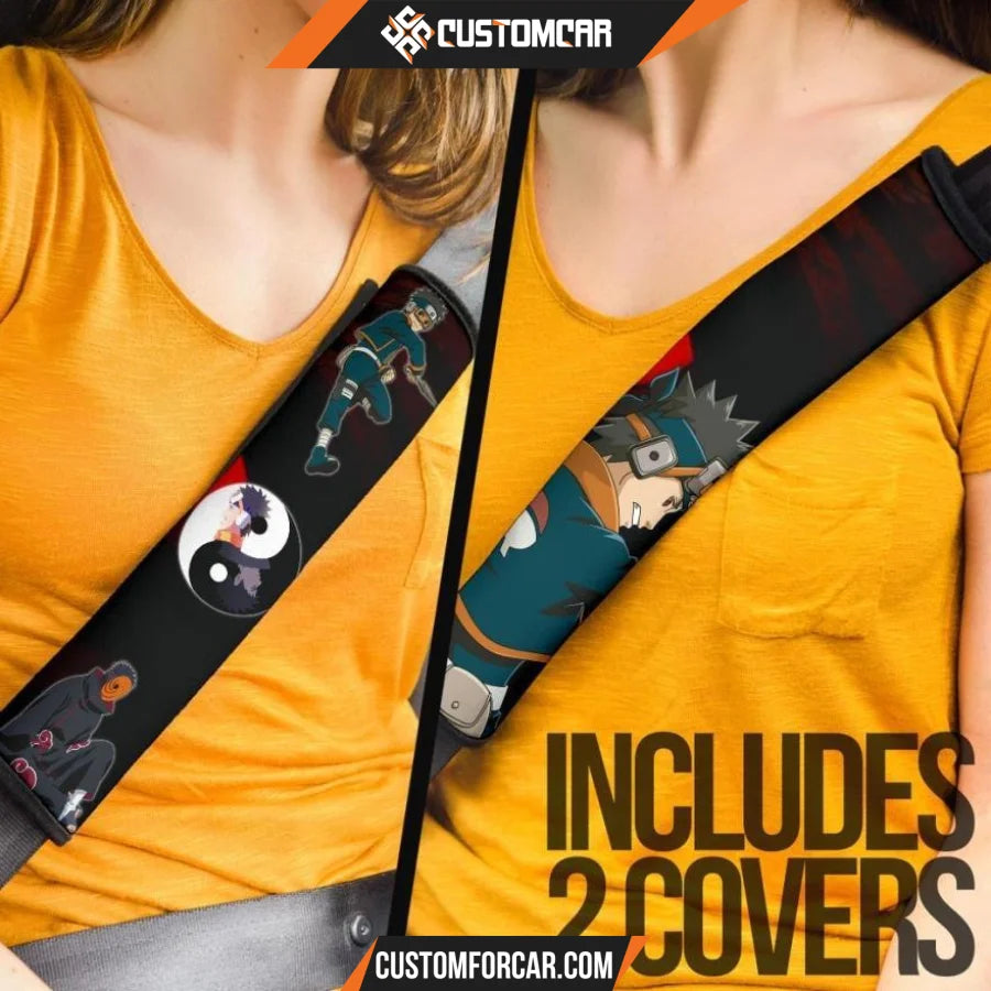 Naruto Anime Seat Belt Covers | Obito Sharingan Yin And Yang