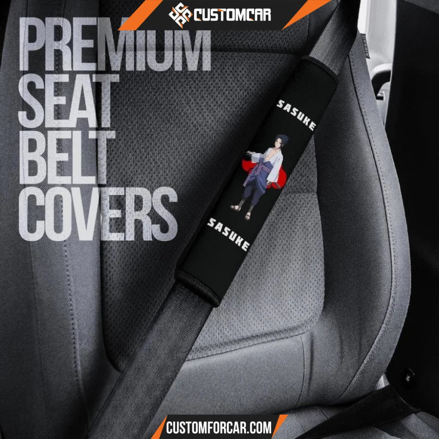 Naruto Anime Seat Belt Covers | Sasuke Eyes And Ninjutsu 