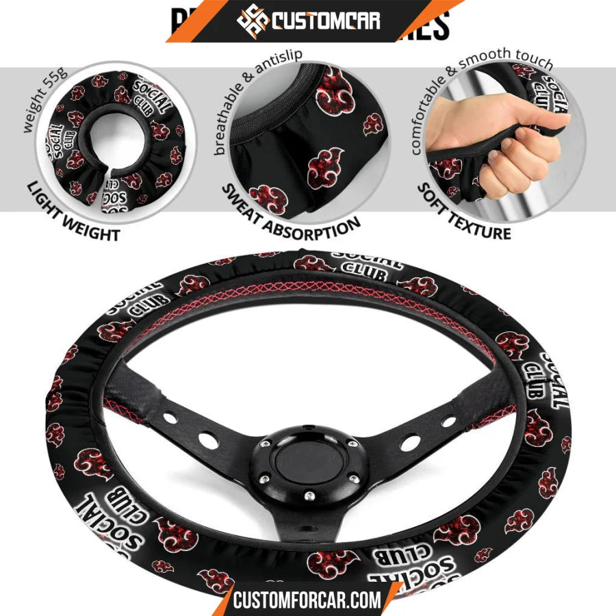 Naruto Anime Steering Wheel Cover Akatsuki Anti Social