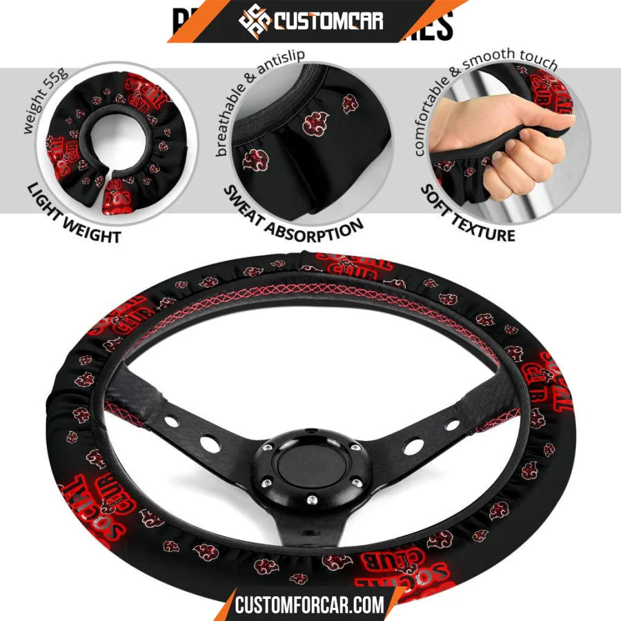 Naruto Anime Steering Wheel Cover Akatsuki Anti Social