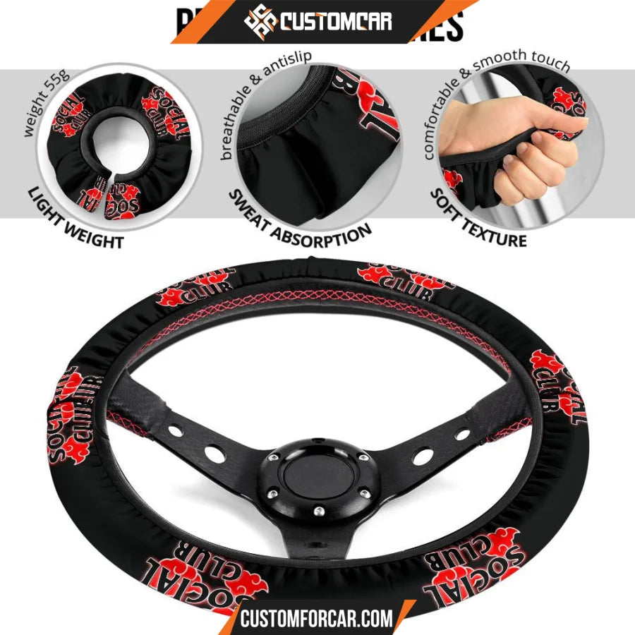 Naruto Anime Steering Wheel Cover Akatsuki Anti Social