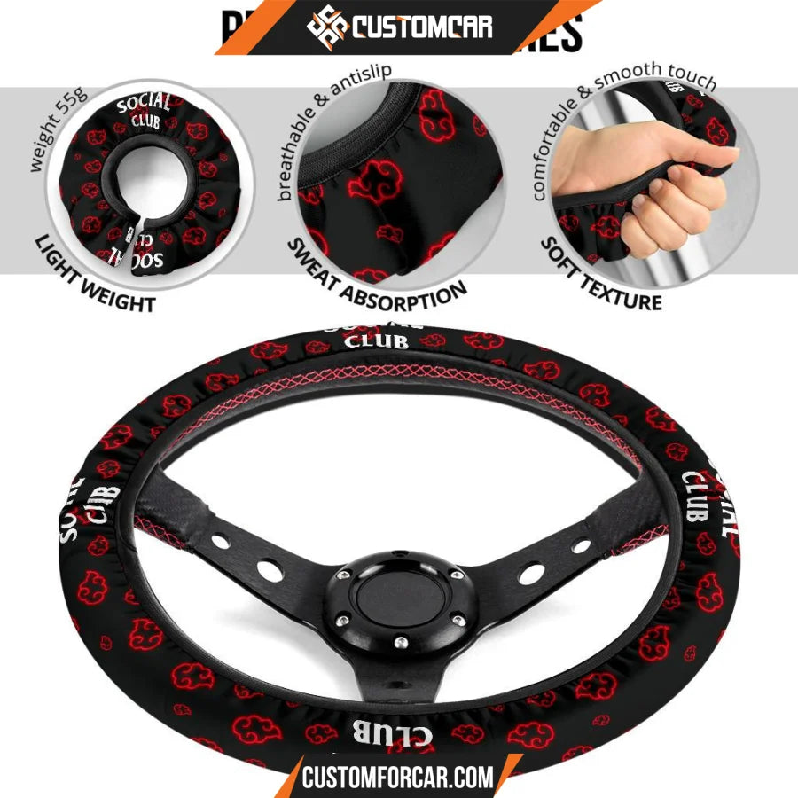 Naruto Anime Steering Wheel Cover Akatsuki Anti Social