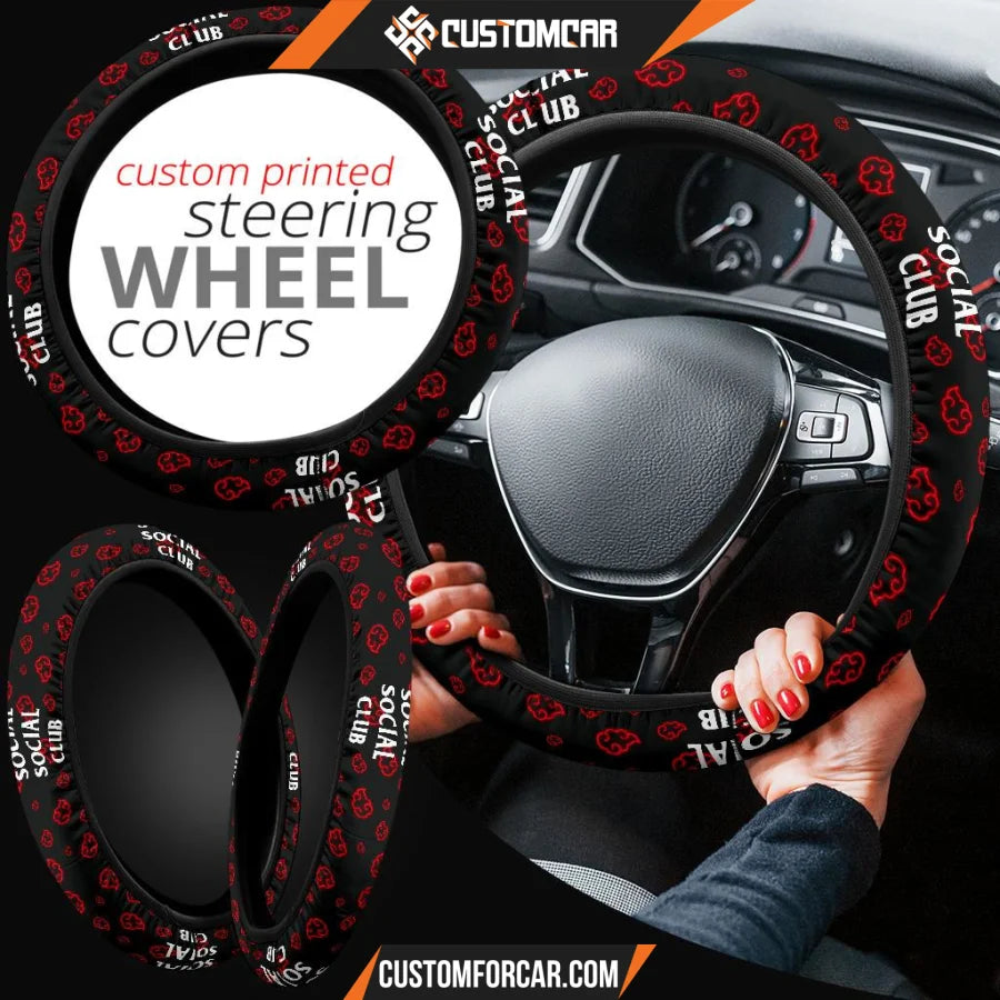 Naruto Anime Steering Wheel Cover Akatsuki Anti Social