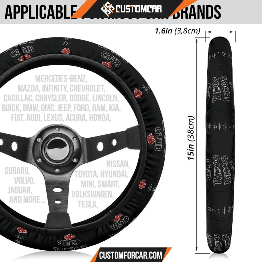 Naruto Anime Steering Wheel Cover Akatsuki Anti Social