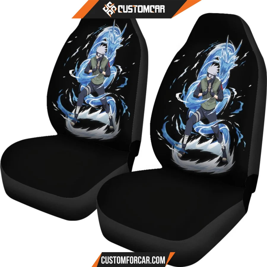 Naruto Car Seat Covers Kakashi Water Style Black Seat Covers D41504 DECORINCAR 2