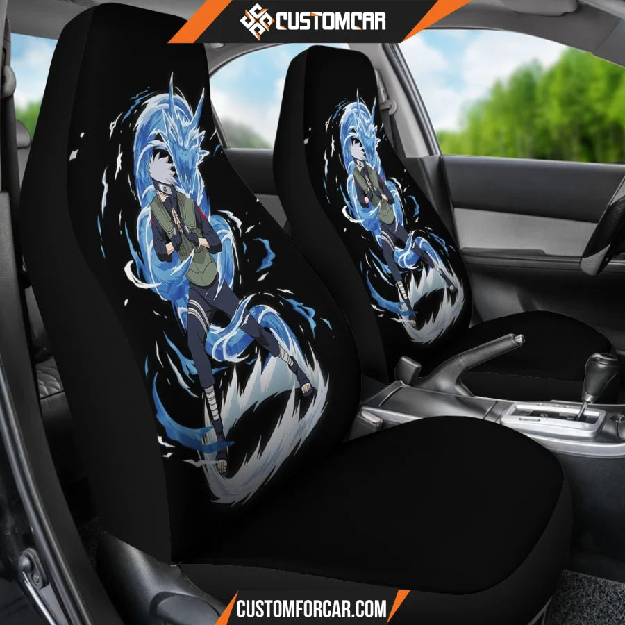 Naruto Car Seat Covers Kakashi Water Style Black Seat Covers D41504 DECORINCAR 3