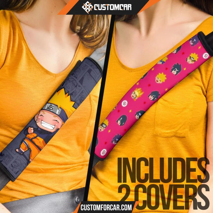 Naruto Seat Belt Covers Naruto And Sasuke Love Patterns Belt Covers D31409 DECORINCAR 4