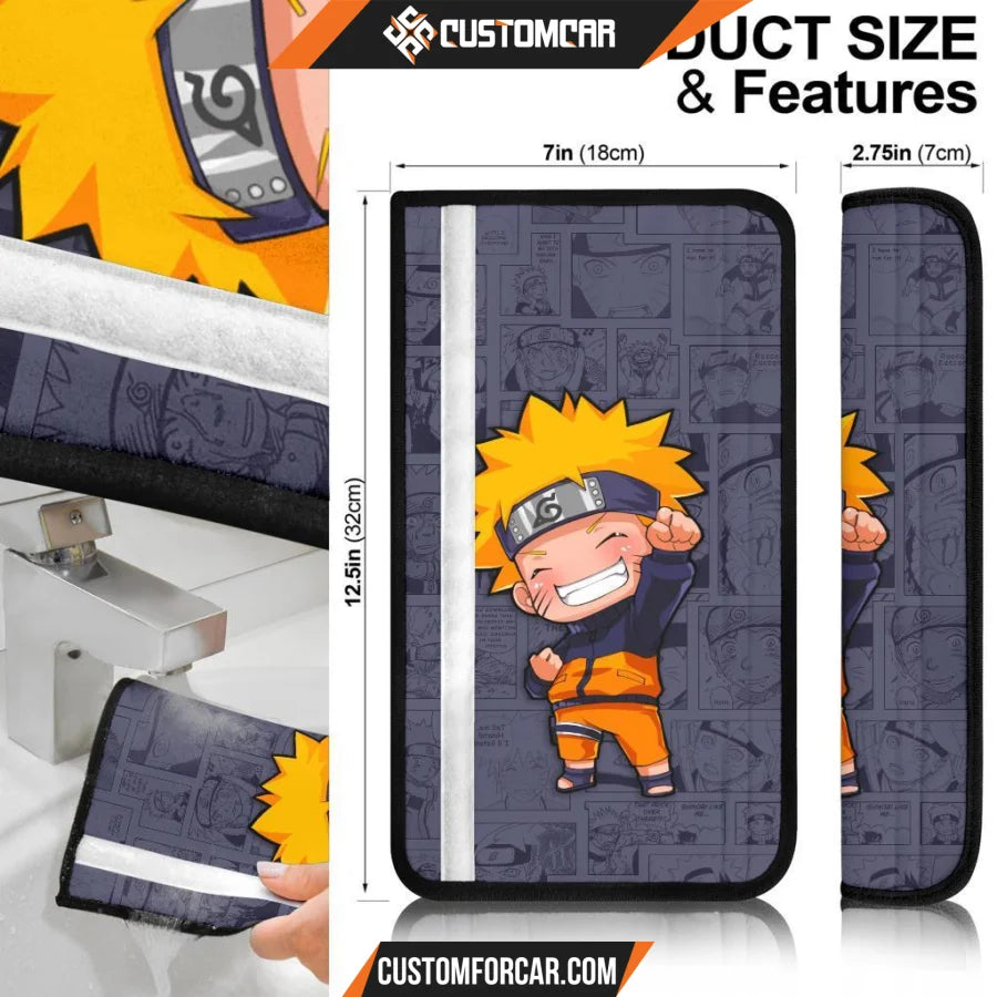 Naruto Seat Belt Covers Naruto And Sasuke Love Patterns Belt Covers D31409 DECORINCAR 6