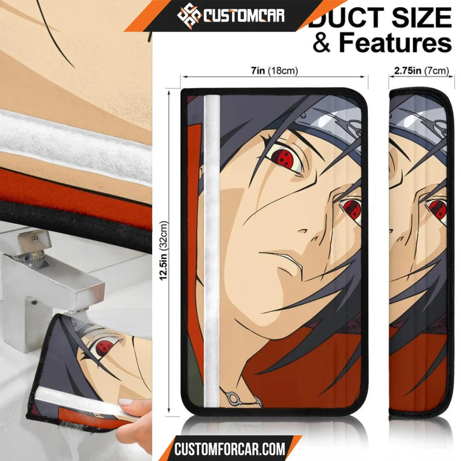 Naruto Seat Belt Covers Itachi Uchiha Akatsuki Suit Belt Covers D31403 DECORINCAR 6