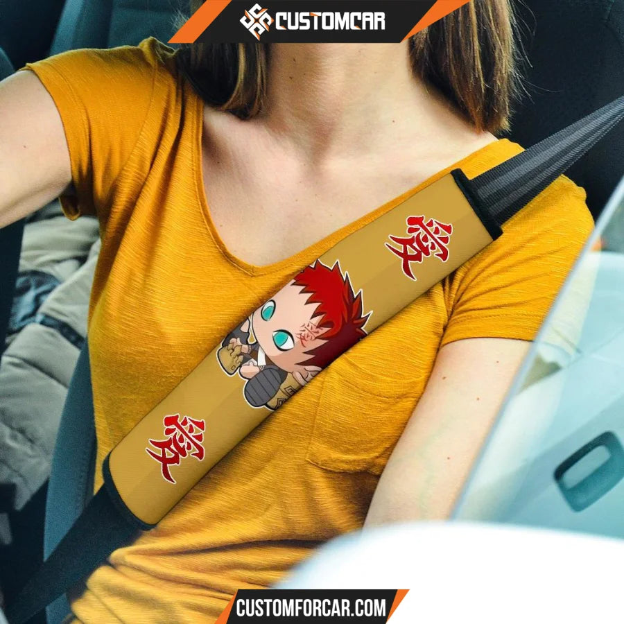 Naruto Seat Belt Covers Kazekage Gaara Tattoo Belt Covers D41602 DECORINCAR 1