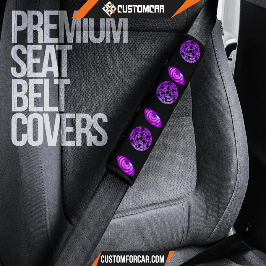 Naruto Seat Belt Covers Obito Rinnegan Black Belt Covers D31415 DECORINCAR 5