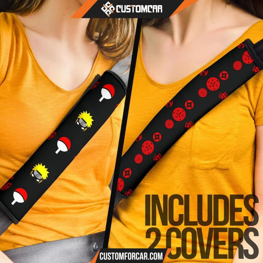 Naruto Seat Belt Covers Sasuke And Naruto Patterns Belt Covers D31410 DECORINCAR 4