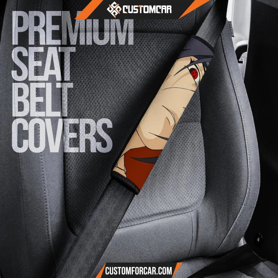 Naruto Seat Belt Covers Sasuke Half Face Itachi Sharingan Belt Covers D31404 DECORINCAR 5