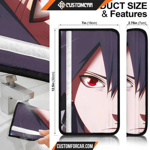 Naruto Seat Belt Covers Sasuke Half Face Itachi Sharingan Belt Covers D31404 DECORINCAR 6