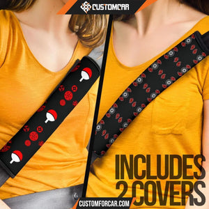 Naruto Seat Belt Covers Uchiha Symbol Sharingan Belt Covers D31417 DECORINCAR 4