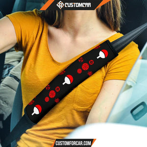 Naruto Seat Belt Covers Uchiha Symbol Sharingan Belt Covers D31417 DECORINCAR 1